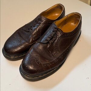 Men’s brown leather wingtip brogue Oxford shoes vintage Doc Martens size 10
